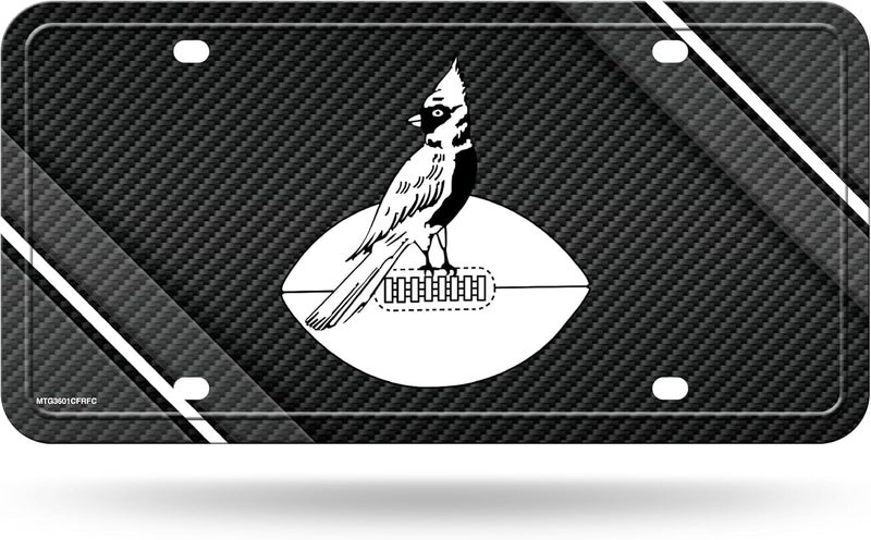 NFL Football Arizona Cardinals Retro Carbon Fiber Design Metal Auto Tag 6" x 12" - Great for Truck/Car/SUV